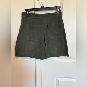 Olive Green Corduroy Skirt
